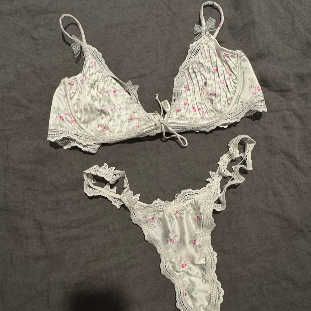 For Love And Lemons bluebell Bra and thong  Set